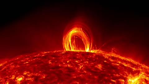 Fiery Looping Rain on the Sun