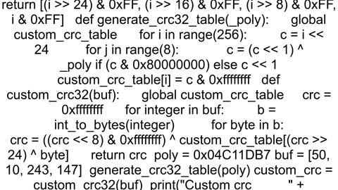 Make CRC on stm32 match with software implementation