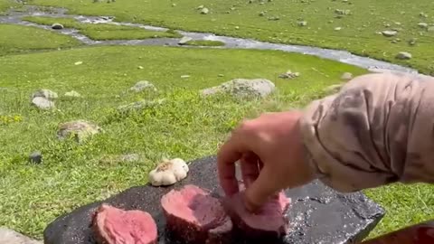 Beef Tenderloin on a Swedish Log Stove 🥩 ❄️