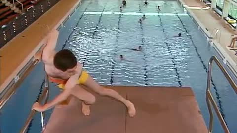 Mr. Bean goes swimming and tries to attempt the diving board! Funny Video!!