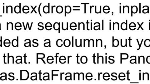 How to reset Pandas DataFrame indices