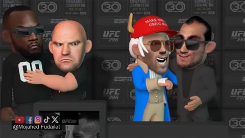 Leon throws a bottle at Colby UFC 296 press #UFC #MMA #Animation