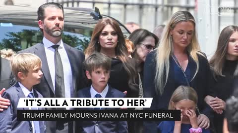 Donald Trump Mourns Ex-Wife Ivana Alongside Their Children at Funeral.