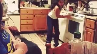 Collab copyright protection - kitchen girl skating fall fail