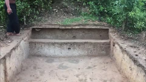 Building a STUNNING WATERFALL FISH POND with a PRIMITIVE IDEAS AND TECHNOLOGY