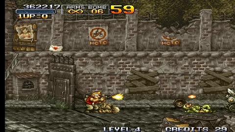 Zeroing Metal Slug 1 arcade version with the character (MARCO).