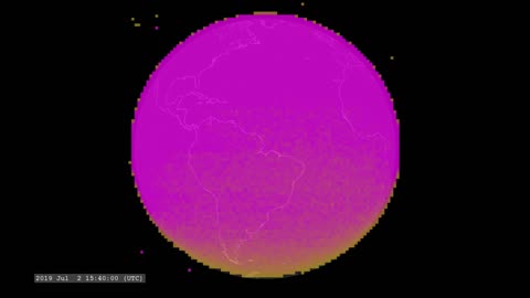 A visualization of Earth and the ultraviolet emission of the nitrogen.