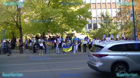 End The NATO Proxy War in Ukraine - Spadina and bloor (Includes additional small counter-protest)