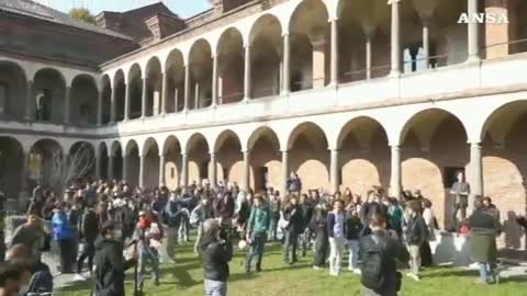 Milan, Italy: Students protest against vaccine passport mandates Oct. 15, 2021