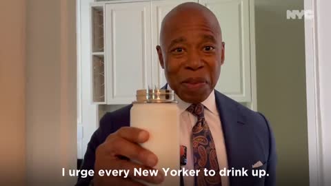 New York City Mayor Eric Adams Encourages New Yorkers to Fill Up and Drink Tap Water