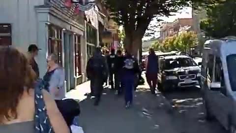 Reverend Crystal Cox Footage of our Police Escort Out of Rally for Decency Port Townsend