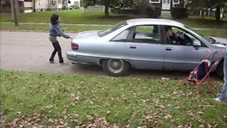 Teenage Boy In Clown Costume Pops Out Of Trunk To Prank Girlfriend