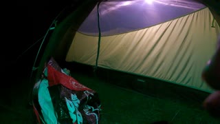 Go pro speed lapse at night getting in the tent