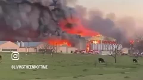 BREAKING: A few hours ago a massive fire took place at the Feather Crest Farm Chicken Plant