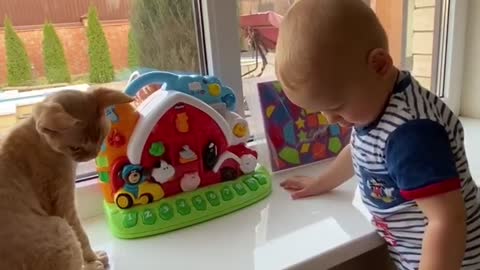 Baby and Cat Fun and Cute - Funny Baby Video