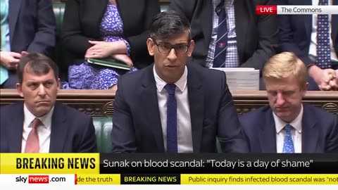 Infected blood scandal_ 'This is a day of shame for the British state' ,says Rishi Sunak Sky News