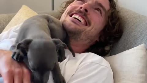 Man Who Never Had a Dog Meets New Puppy