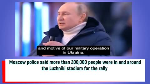 Vladamir Putin Praises 'Special Operation' In Ukraine At Massive Rally In Front