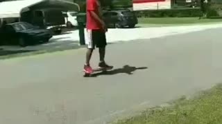 Learning to skateboard lmao