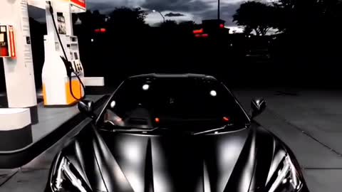 A black to shiny Darth Vader Corvette