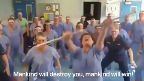 busy hospital staff who don’t have a minute to breathe during the CHY-NA virus plandemic The Haka