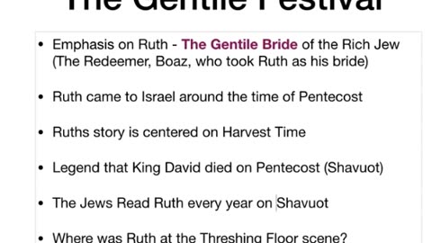 Ruth - The Gentile Bride on Pentecost - June 11th-13th -