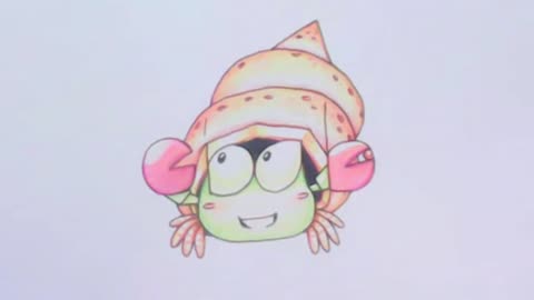 Turn word crab into a Cartoon Crab (Hermit crab)