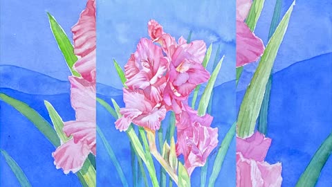 Painting Flowers - Pink Gladiolus