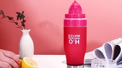 Lemon Fruit Juicer Bottle H2O Drink More Water Bottle