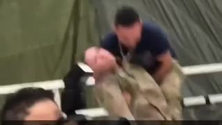 Female soldier put her male colleague to sleep