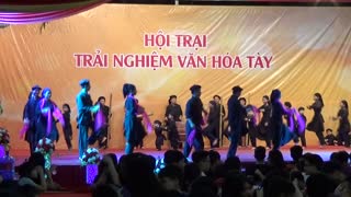 Folk dancing in the North Vietnam