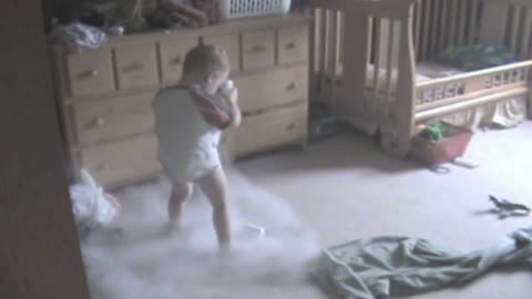 Unapologetic Boy Makes A Mess With Baby Powder