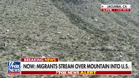 A group of illegals crossed a steep mountain to enter Jacumba, California from various countries