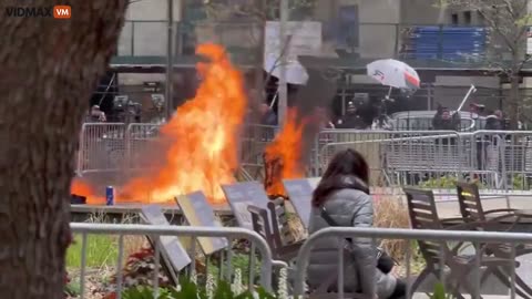 BREAKING: Man Sets Himself On Fire Outside Trump Trial In Manhattan (DISTURBING FOOTAGE)