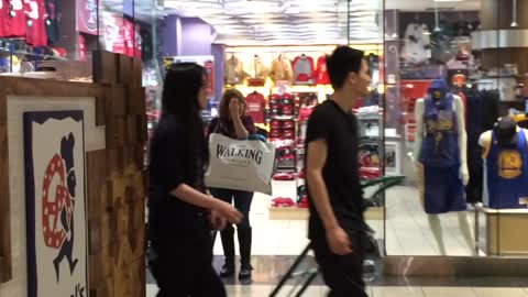 Lunatic Running Around Inside Westfield Mall San Francisco