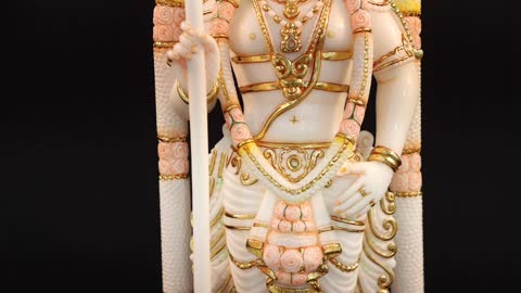 36" Large Superfine Marble Lord Karttikeya (Murugan) | Handmade | Made In India | Exotic India Art