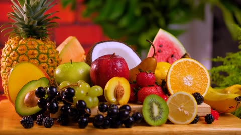 Fresh sliced fruit placed on a table