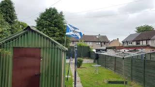 My scottish flag blowing in the wind