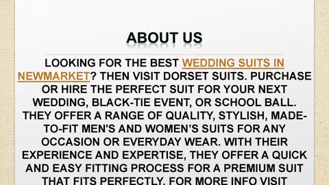 Best Wedding Suits in Newmarket