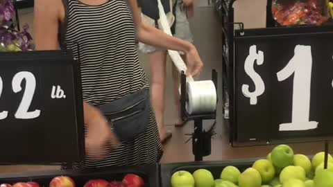 She did THIS in a GROCERY store !