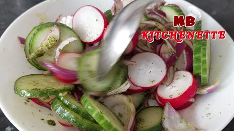 Eat Cucumber Radish Salad for dinner every day and you will lose belly fat! Easy, delicious . No AI