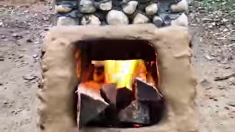 DIY Stove from cement, gravel & clay!