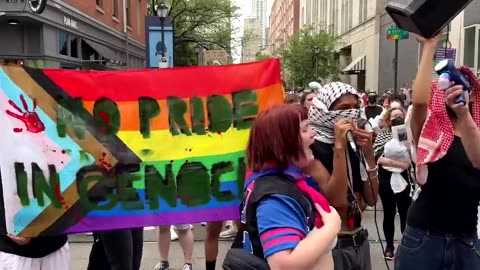 Free Palestine protesters are blocking Philly Pride Parade — Who should we root for? 😂😂😂