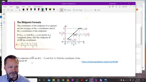 Geometry Section 1-3 - Statement of Midpoint Formula