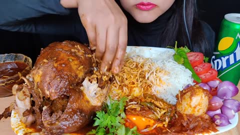 ASMR EATING WHOLE CHICKEN CURRY WITH RICE+EGG CURRY EATING l BIG BITES l FOOD VIDEOS