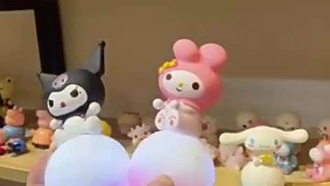 Sanrio Hello Kitty Kuromi Cinnamoroll Night Light Glowing Children Toy Bedside Lamp