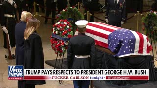 President Trump, first lady pay respects to George H.W. Bush