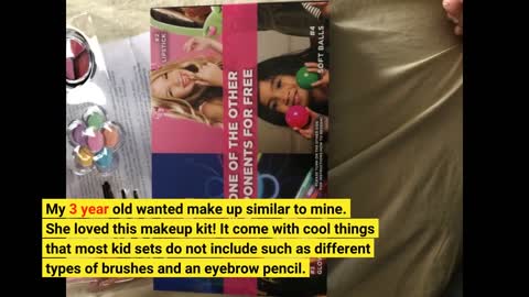 Foxprint kids makeup kit for girls, soft to skin, easy to wash, 23 pc princess makeup set toys