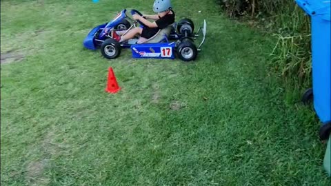 Go-Kart Drifts on Grass