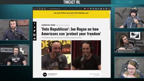 Tim Pool cites reporting from TPM about how Joe Rogan said to "Vote Republican."